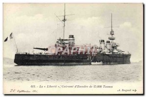 Old Postcard Boat La Liberte Breastplate d & # 39escadre