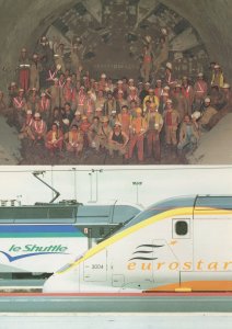 Eurostar 1991 Historic Wall Breakthrough Transport Shuttle 2x Postcard s