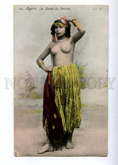 174056 Semi-nude Algerian girl belly dancer Vintage postcard