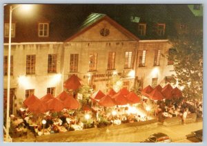 Restaurant Aux Vieux Canons, Grande Allee Quebec City Aerial Night View Postcard