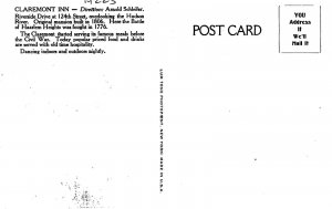 Postcard New York The Claremont Hotel roadside Lum Tone occupation 22-14403