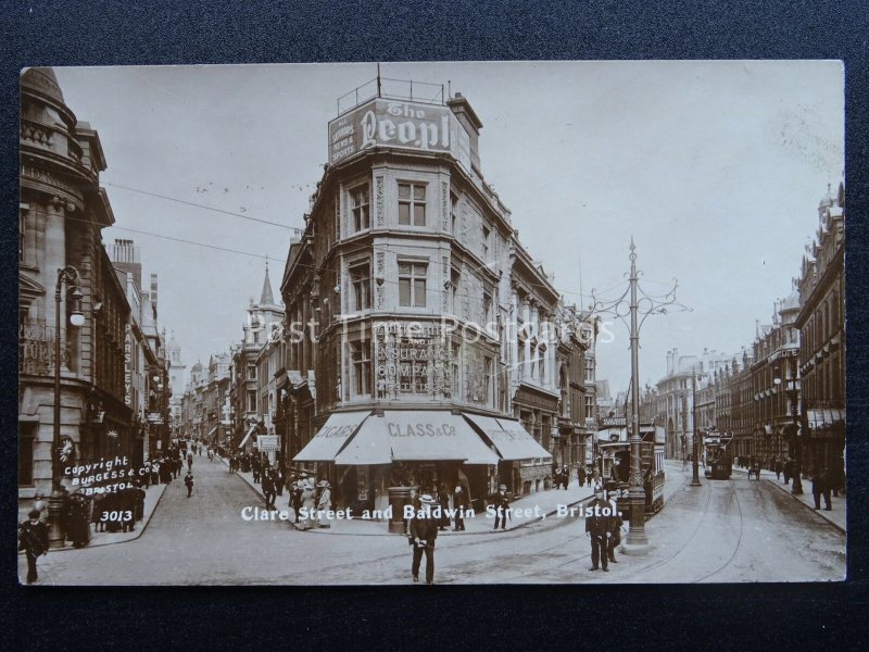 BRISTOL Clare Street & Baldwin Street c1905 RP Postcard by Burgess & Co.