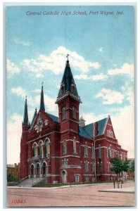 c1910's Central Catholic High School Fort Wayne Indiana IN Antique Postcard