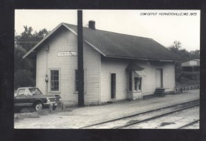 RPPC HORNERSVILLE MISSOURI RAILROAD DEPOT TRAIN STATION REAL PHOTO POSTCARD