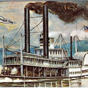 c1970s Cincinnati Pittsburgh Packet Buckeye State Steam Boat William Reed PC M10