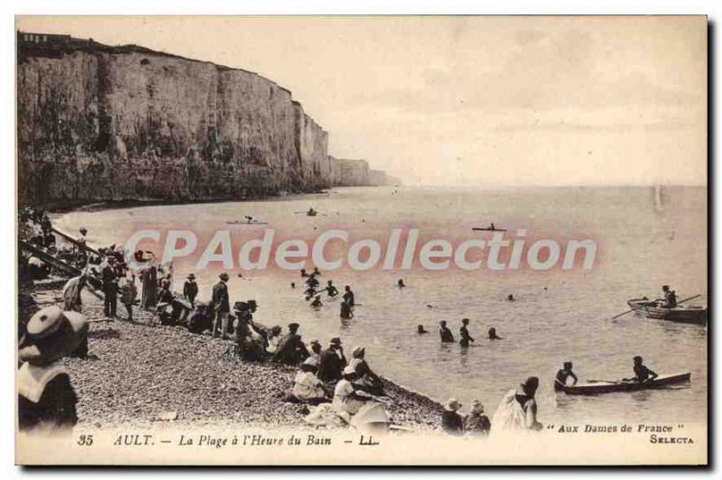 Old Postcard Ault La Plage is the Time Bains