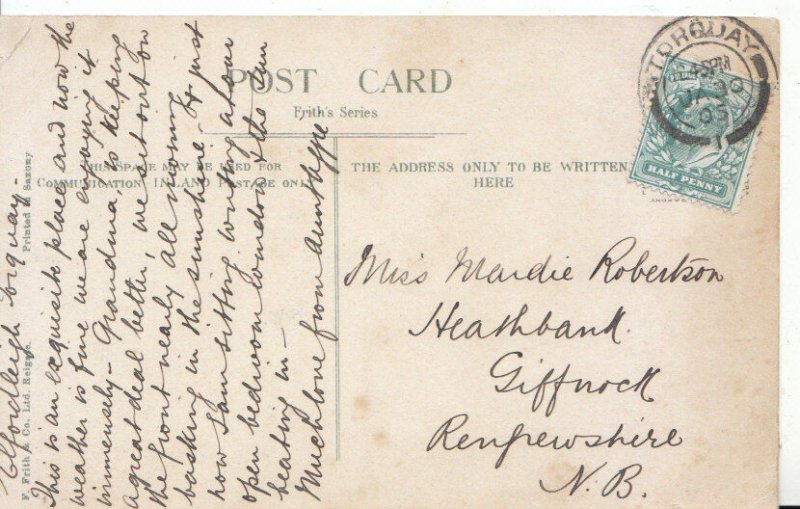 Genealogy Postcard - Robertson - Heathbank - Giffnock - Renfrewshire - Ref 4805A