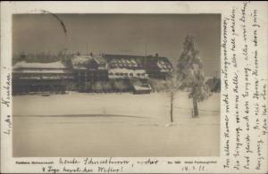 Feldberg Germany Hotel in Winter Schwarzwald c1910 Real Photo Postcard