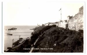 RPPC Cabana Fortress, Havana, Cuba Real Photo Postcard