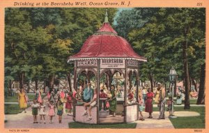 Vintage Postcard 1961 Drinking At The Beersheba Well Ocean Grove New Jersey NJ