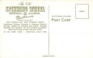 Hinsdale Illinois Old Spinning Wheel Street View Vintage Postcard K38272