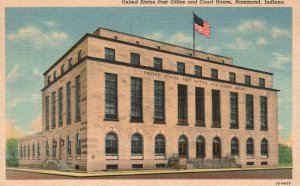 Vintage Postcard 1930s United States Post Office & Court House Hammond Indiana