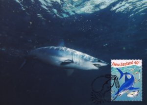 Mako Shark New Zealand Wanganui Stamp Postcard FDC