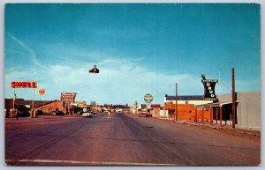 K46/ Show Low Arizona Postcard Chrome Farm Lumber Town Main Street  414
