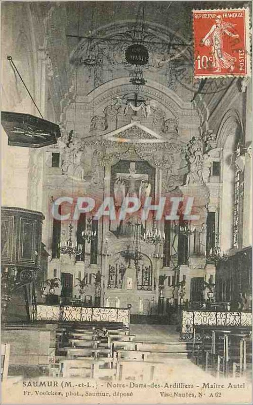 Old Postcard Saumur Our Lady of Ardilliers - high altar