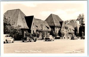 RPPC  YREKA, California  CA   HOSPITAL  ca 1940s  Cars  Eastman Photo  Postcard