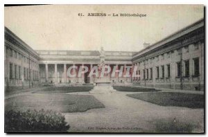 Old Postcard Amiens Library