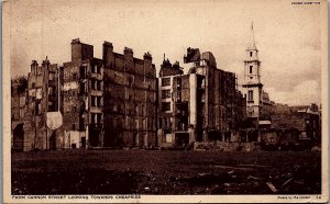 c1939 WWII LONDON BOMBING DESTRUCTION PHOTO CHEAPSIDE CANNON ST POSTCARD 29-185