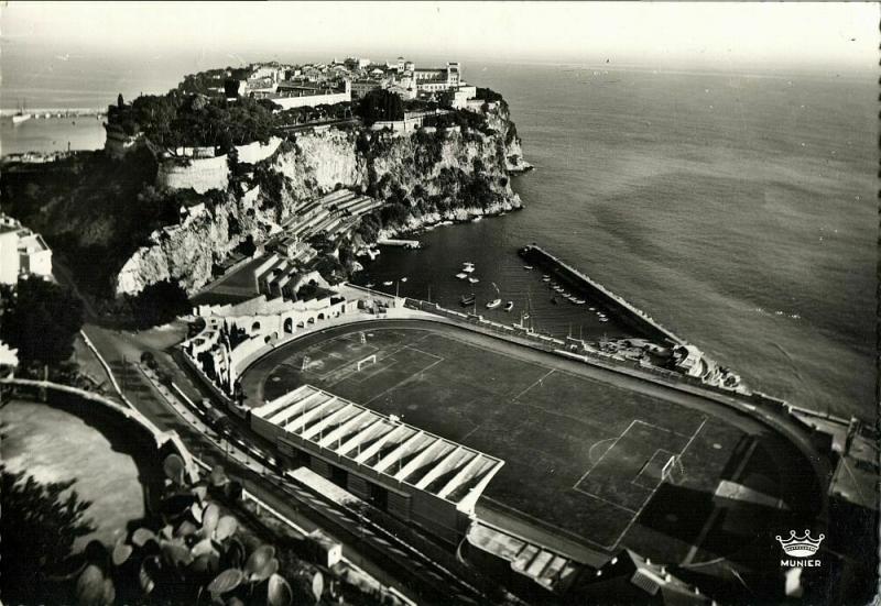 france, MONACO, Le Rocher et le Stade Louis II (1960s) Stadium Postcard