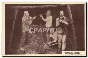 Postcard Old Mine Miners Mining Coal Mining in the miyen jackhammer