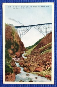 Vintage Cantilever Bridge Train on White Pass & Yukon R.R. Route Alaska Postcard