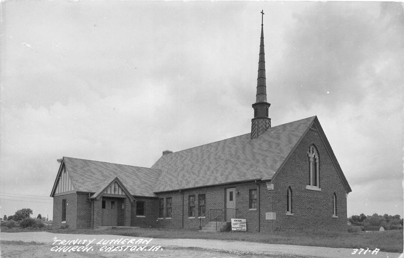 G24/ Creston Iowa Real Photo RPPC Postcard c1950s Trinity Lutheran Church