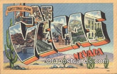 Las Vegas, NV, USA Large Letter Town Postcard Post Card Old Vintage Antique U...