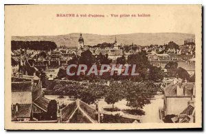 Old Postcard Beaune crow flies Balloon taking view