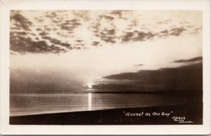 Georgian Bay Ontario ON Sunset Geo Bay Unused JW Bald Midland RPPC Postcard H57