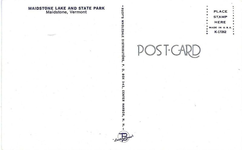 Vintage postcard, Maidstone Lake & State Park, Maidstone, Vermont