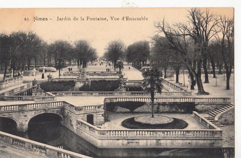 BF11416 nimes jardin de la fontaine vue de ensemble  france front/back image