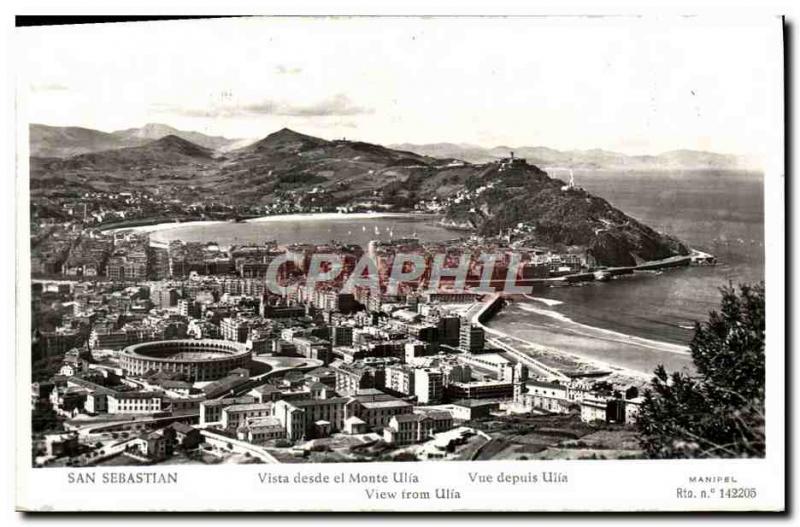 Postcard Modern San Sebastian Vista Desde El Monte Ulia View From Ulfa