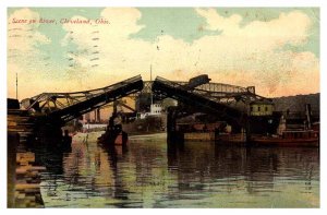 Postcard BRIDGE SCENE Cleveland Ohio OH AP7111