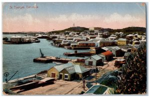 St. Georges Bermuda Postcard Buildings Houses Near River View c1910 Posted