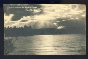 Bridgton, Maine/ME Postcard, Sunset On Moose Pond