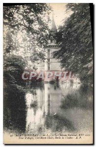 Old Postcard Azay le Rideau I and L National XVI century castle tower Angle E...