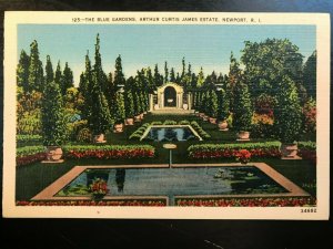 Vintage Postcard 1930-1945 Blue Gardens Arthur Curtis James Estate Newport RI