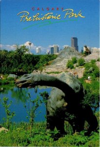 Calgary, Alberta Canada  PREHISTORIC PARK Dinosaur Statue  4X6 Chrome Postcard