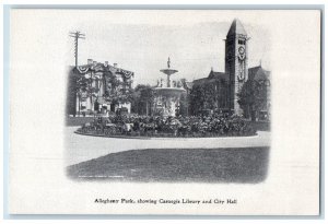 1905 Allegheny Park Carnegie Library City Hall Souvenir Press Newspaper Postcard