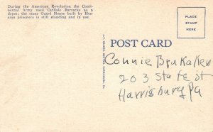 Vintage Postcard 1930's Hessian Guard House Carlisle Barracks Pennsylvania PA
