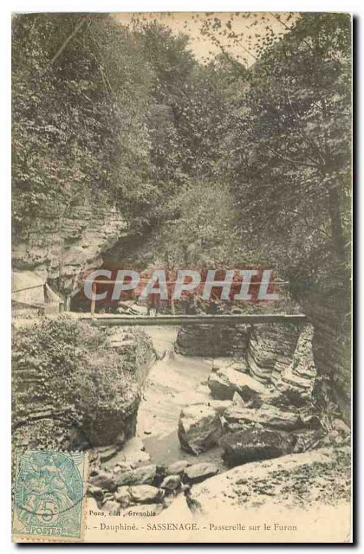 Old Postcard Dauphine Sassenage Footbridge Furon