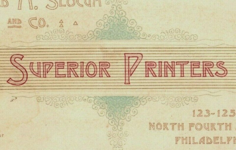 1870's-80's Engraved Superior Printers Alfred M. Slocum & Co. P197