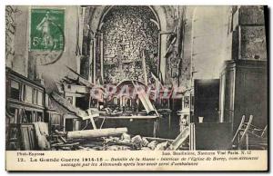 Old Postcard Militaria The Great War Battle of the Marne Interior of the Chur...