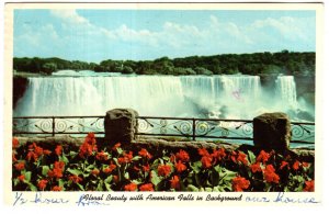 Floral Beauty, American Falls in Background, Niagara, New York, Used 1976