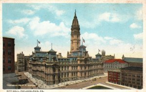 Vintage Postcard City Hall Building Historic Landmark Philadelphia Pennsylvania