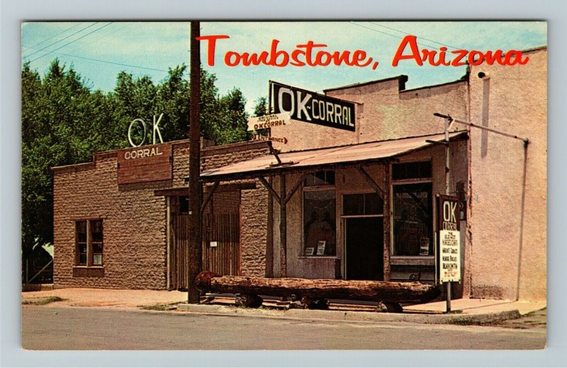 Tombstone AZ- Arizona, OK Corral, Scene of Earp Clanton Fight, Chrome Postcard 