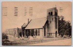 Berlin MD St Pauls Episcopal Church Maryland 1963 Selbyville DE Postcard C31