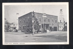 BREMEN INDIANA DOWNTOWN TOWN HALL VINTAGE POSTCARD