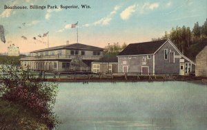 Boathouse, Billings Park - Superior, Wisconsin 1917 postcard