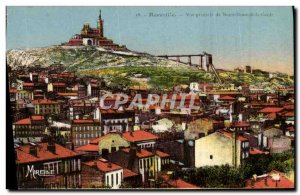 Old Postcard Marseille Vue Generale of Our Lady of the Guard